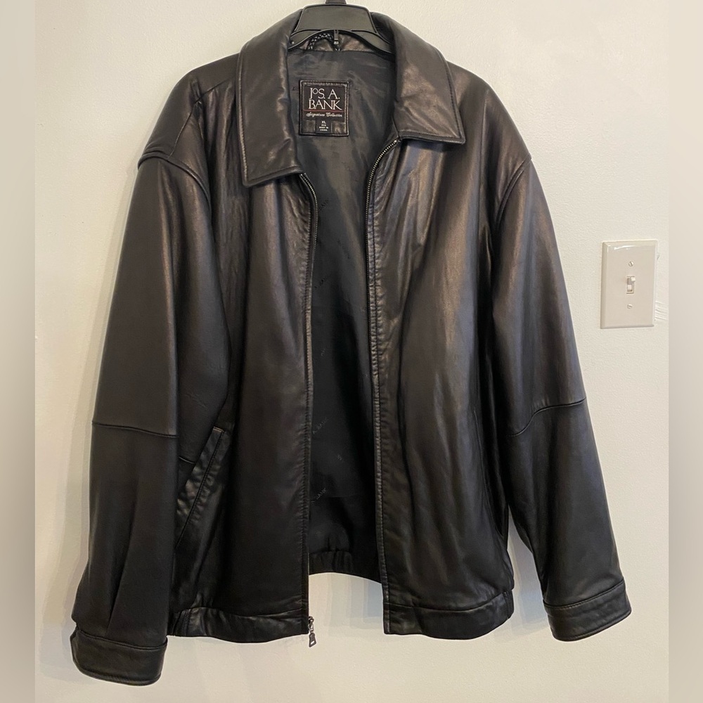 Jos A Bank Leather Jacket